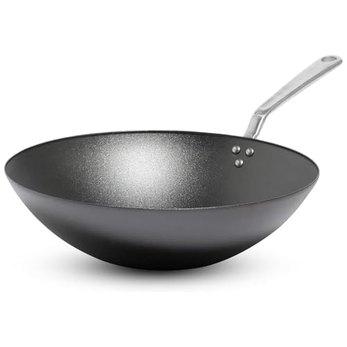 Cookware 13" Seasoned Carbon Steel Wok (13" Seasoned Carbon Steel)