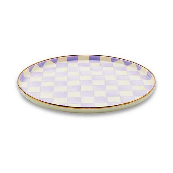 Enamel Round Tray (Violet Check)