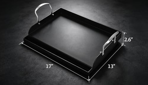 17" x 13" Cast Iron Grill Griddle Kit (17.1" x 13.1" x 2.5")