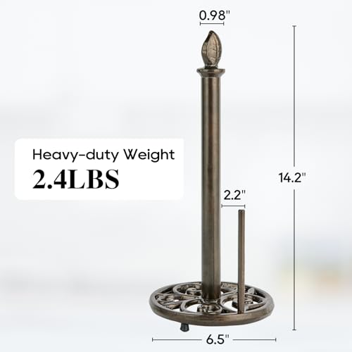 Cast Iron Paper Towel Holder (Leaf Coffee Gold)