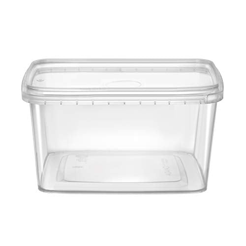 32 oz 20 Pack Square Clear Deli Containers with Lids Disposable BPA Free Square Plastic Food Storage Containers with Lids Airtight for Meal Prep Take Out Kitchen (32 oz)
