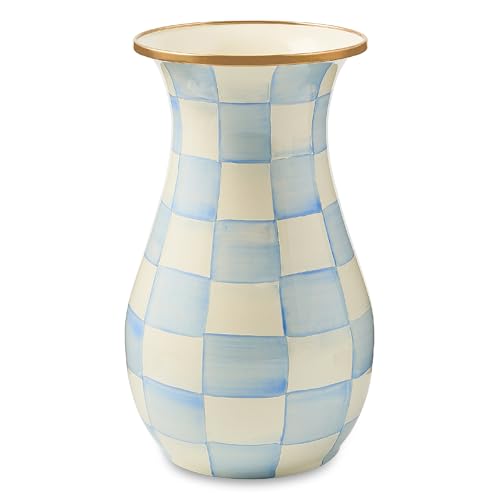 Enamel Tall Vase (Sky Check)