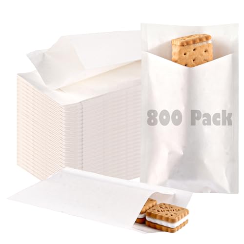 Wax Paper Bags 4x6 inch (White-800PCS / 4x6 inch)