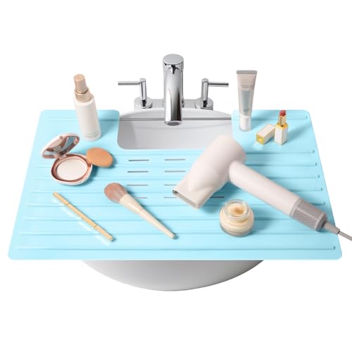 Bathroom Sink Cover for Counter Space (Light Blue / Large)