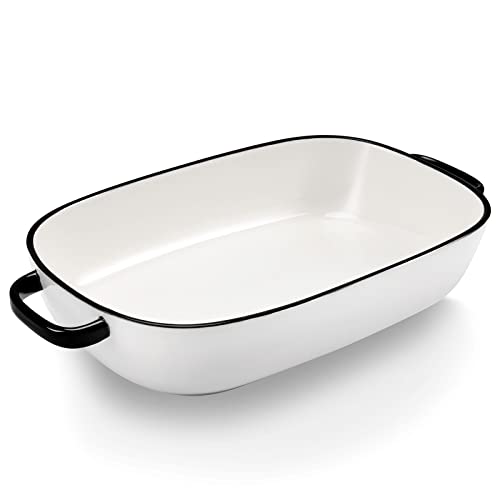 6 Quart Large Rectangular Baking Dish (6 quart White)