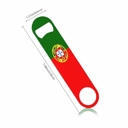Portugal Flag Stainless Steel Bottle Opener Red Green Gold Europe Country Sign Patriotic Ensign Flat Beer Bottle Opener Keychain for Home Kitchen Bar Restaurant Party Birthday Gift (Portugal Flag)