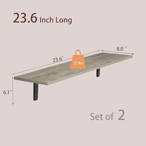 Long Wall Shelves (Grey Wash / 23.6 Inch)