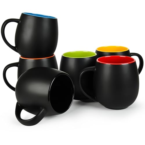 20oz ceramic Coffee Mug Sets Matte Black Porcelain Mug Multiple colors Cups for Coffee (20oz)