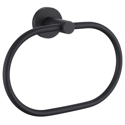 Matte Black Oval Towel Ring (Oval - Matte Black)