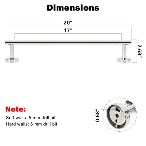 Bath Towel Bar (Chrome Finish / 20 Inch)