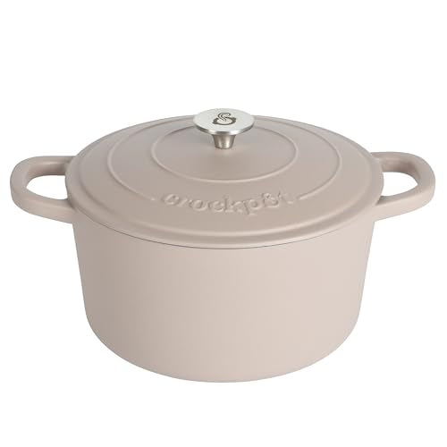 Artisan 5 Quart Round Cast Iron Dutch Oven with Lid (Matte Dusty Pink / 5-Quart)