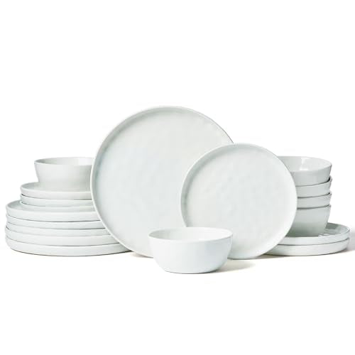 Mars Stoneware Dinnerware Set for 6 (White / Set(18pcs))
