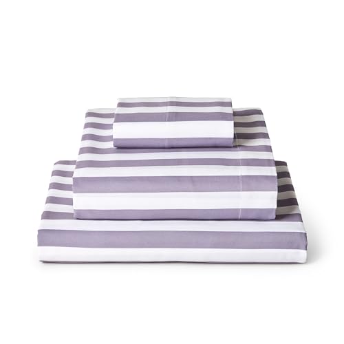 Iconic 3 Piece Sheet Set (3395 Oxford Stripe Hazy Lilac / Twin XL)