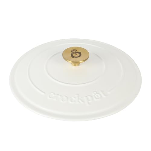 Artisan 7 Quart Round Dutch Oven (Matte Linen White w/ Gold Knob / 7-Quart)