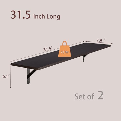 Long Wall Shelves (Espresso / 31.5 Inch)