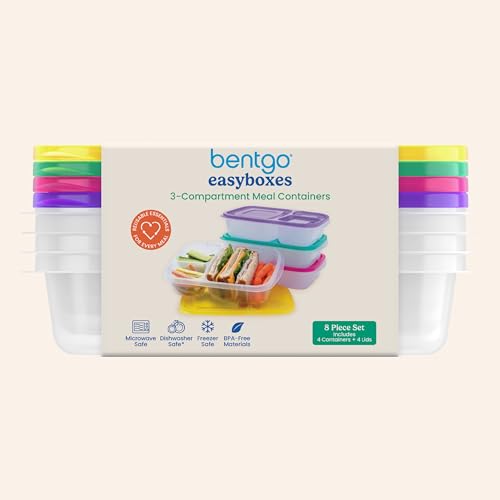 Easyboxes Original Stackable Lunch Boxes (Brights (4-Pack))