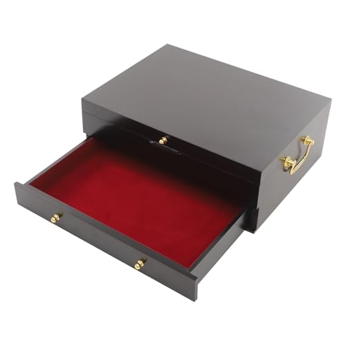 Wooden Silverware Storage Box 2 Layers Silverware Chest Case with Drawer with Handle Lid Flatware Organizer for Kitchen Dining Room