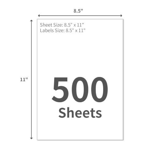 Full Sheet Shipping Labels (8-1/2" x 11" (1-UP) / 500 Sheets)