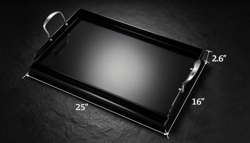 Updated 25" x 16" Cast Iron Griddle for Gas Grill (25.2" x 16.2" x 2.6")