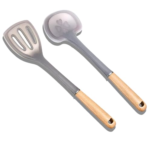 2 Piece Cooking Spatula Set (Gray)