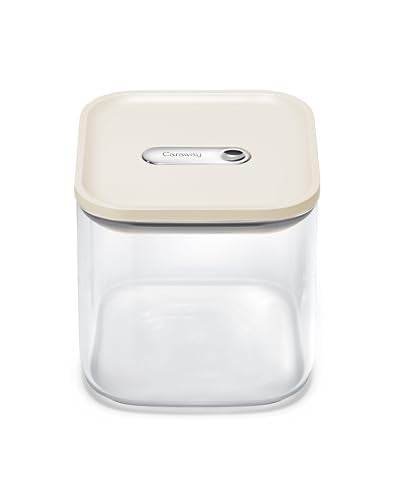 2.5 qt Glass Airtight Food Storage Container with Lid (Cream / 2.5qt Container)