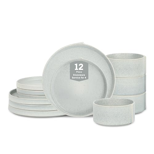 Bao 12 Piece Dinnerware Set Stoneware (Blue-Grey / 12-Piece - Service for 4)