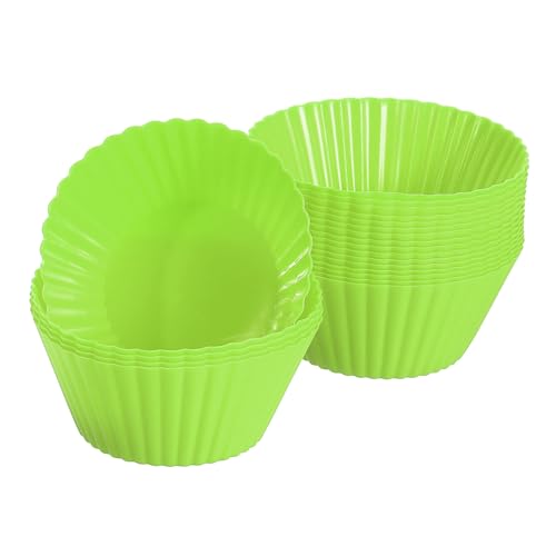 18Pcs Silicone Cupcake Liners (Green / 2")