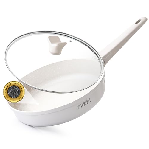 SOHO 8 Inch Non Stick Frying Pan with Lid (Cream / 8 Inch)
