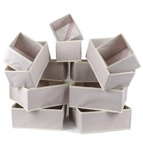 12 Pack Drawer Organizer Clothes (Pink / 12 Pack)