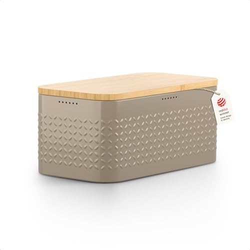 Bread Box for Kitchen Countertop (Taupe Brown)