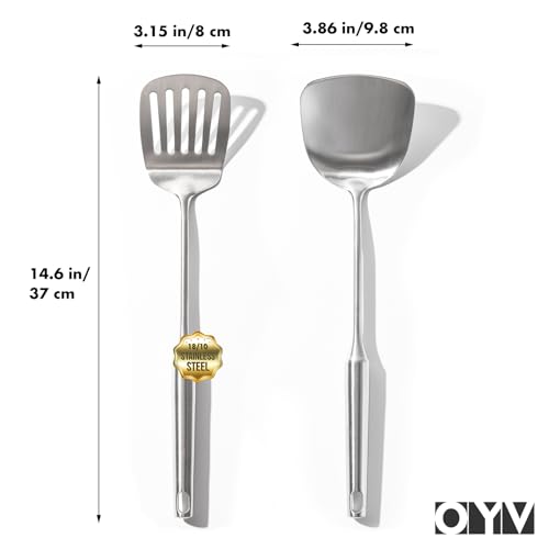 18 10 Stainless Steel Spatula Set (Brushed Silver)