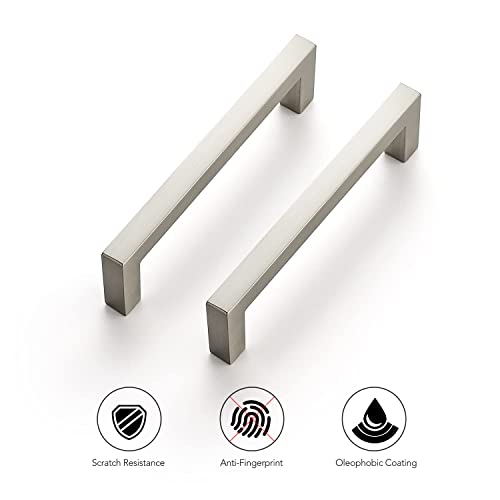 Brushed Nickel Cabinet Handles Cabinet Pulls 3 (Brushed Nickel / Flat Black 3-3/4'' Hole Center)