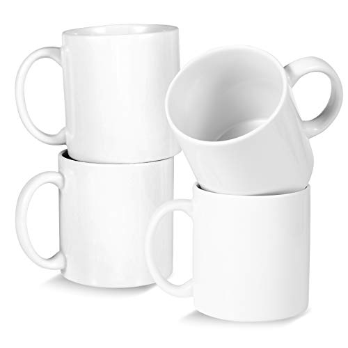 22oz white Super Large Ceramic Coffee Mugs Large Handles Set of 4 (White)