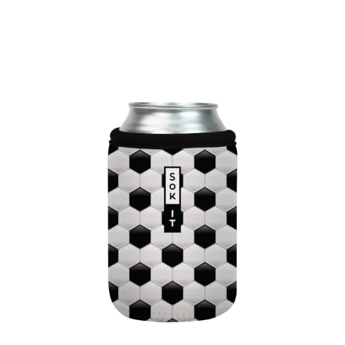 CanSok Sleeve for Beer & Soda Insulated Neoprene Cover (Soccer / 12oz Can Sleeve)