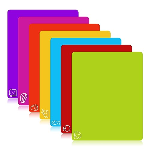 7 Pieces Flexible Cutting Boards (Multicolor Regular / 7PC)