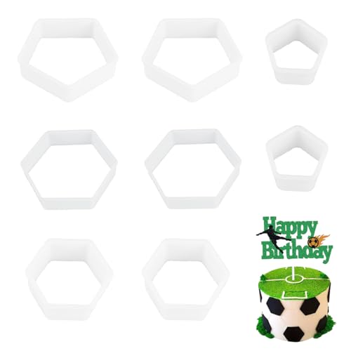 8 Pcs Soccer Ball Hexagon Cookie Cutter