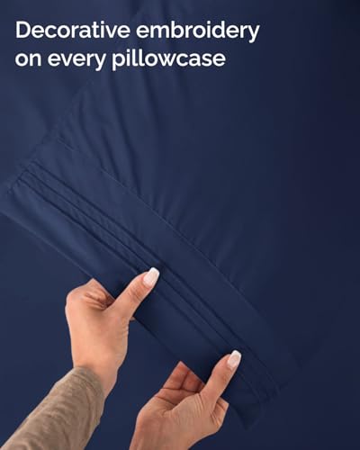 Twin Size 3 Piece Sheet Set (18 - Navy Blue / Twin)
