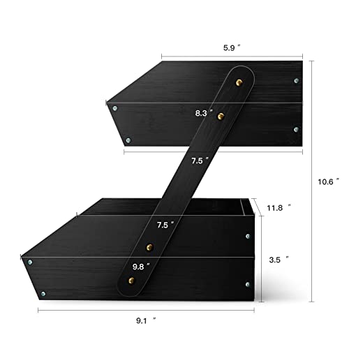 2 Tier Fruit Basket for Kitchen Counter (Black / 2-Tier)