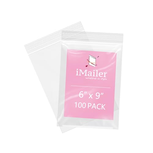 100 Pcs 6" x 9" Plastic Zip Poly Bags (100 Count)
