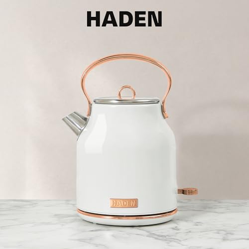 Heritage 1.7 Liter Stainless Steel Electric Kettle (Ivory & Copper)