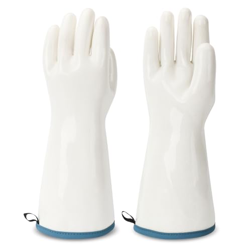 Silicone Gloves Heat Resistant Oven Mitt Barbecue Glove PPE Reusable Dishwashing Cleaning Glove Waterproof Cotton Lined Mitts Kitchen Gloves for Cooking Grilling Baking XL (X-Large)