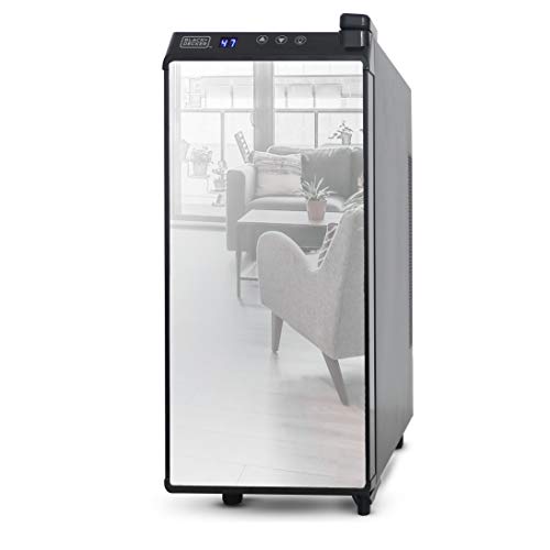 12 Bottle Thermoelectric Wine Chiller (12 Bottles / Mirrored Glass Door)