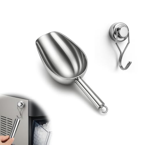 Stainless Steel Ice Scoop for Freezer with Magnetic Hook