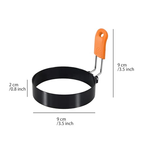 3.5" Egg Rings Set of 4 with Silicone Handle