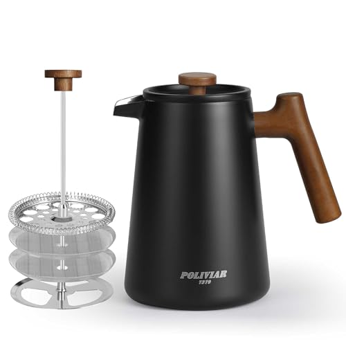 POLIVIAR French Press Coffee Maker (Black / 34 oz)