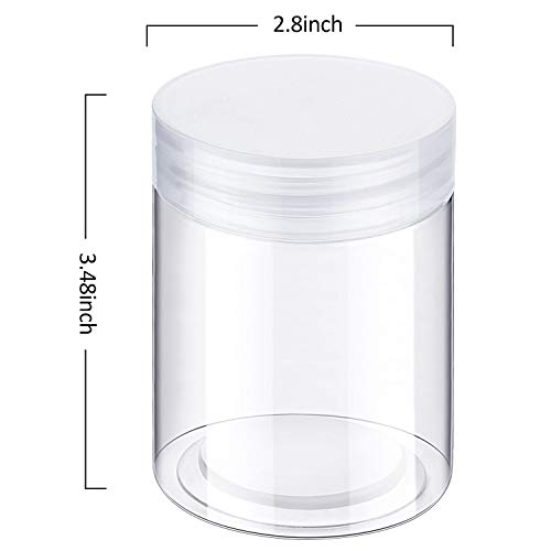 6 Pack 10 oz Plastic Jars Containers with Lids Wide (6 Count)