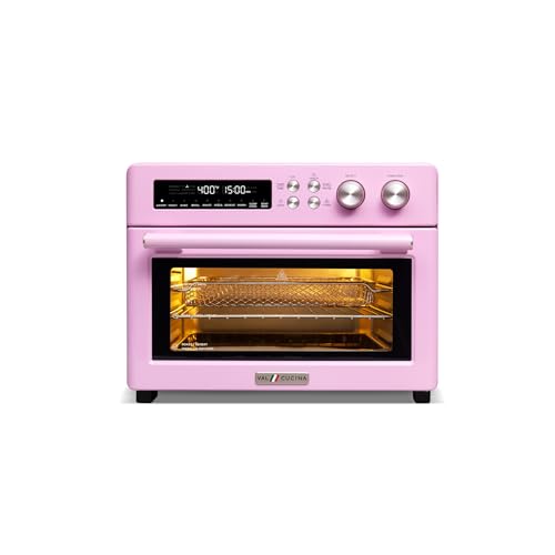 Retro 26.3 QT Infrared Heating Air Fryer Toaster Oven (Classic Pink Color)