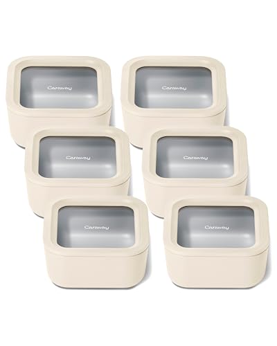 6 Piece Glass Food Storage Container Set (Cream / 4.4 Cup Food Storage (6x))