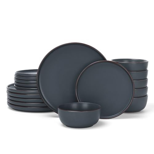 Mercury 18 Piece Stoneware Dinnerware Set (Charcoal / Service for 6 (Standard Dinner Set))