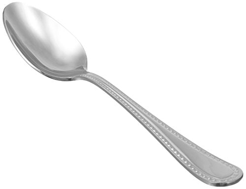 Stainless Steel Dishwasher Safe Dinner Spoons with Pearled Edge (Dinner Spoons 7.7 Inches)
